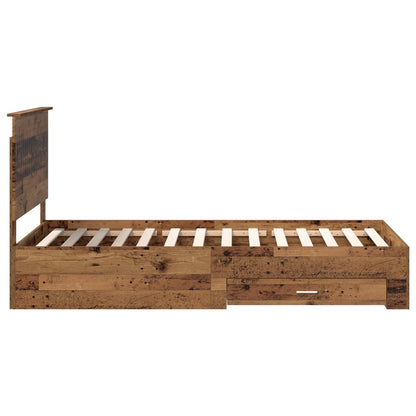 Bed Frame with Headboard Old Wood 100 x 200 cm Engineered Wood