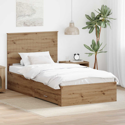 Bed Frame with Drawer Artisan Oak 100 x 200 cm Engineered Wood