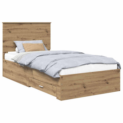 Bed Frame with Drawer Artisan Oak 100 x 200 cm Engineered Wood
