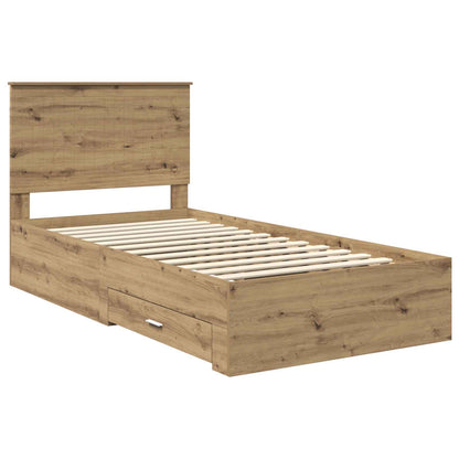 Bed Frame with Drawer Artisan Oak 100 x 200 cm Engineered Wood