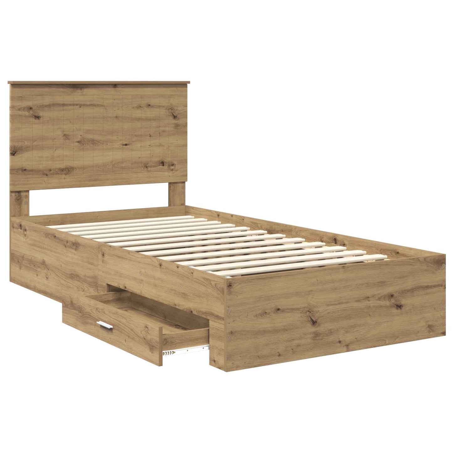 Bed Frame with Drawer Artisan Oak 100 x 200 cm Engineered Wood