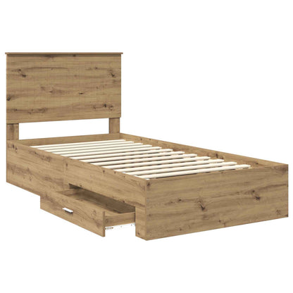 Bed Frame with Drawer Artisan Oak 100 x 200 cm Engineered Wood