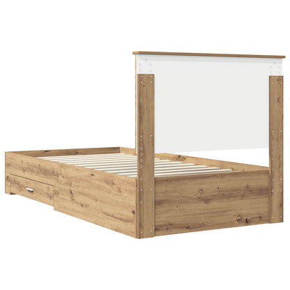 Bed Frame with Drawer Artisan Oak 100 x 200 cm Engineered Wood