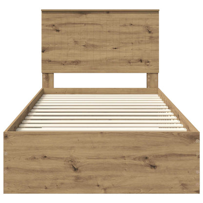 Bed Frame with Drawer Artisan Oak 100 x 200 cm Engineered Wood