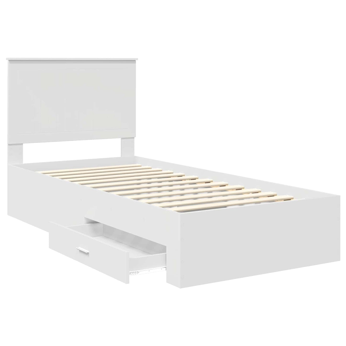 Bed Frame with Headboard White 90 x 200 cm Engineered Wood