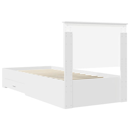Bed Frame with Headboard White 90 x 200 cm Engineered Wood