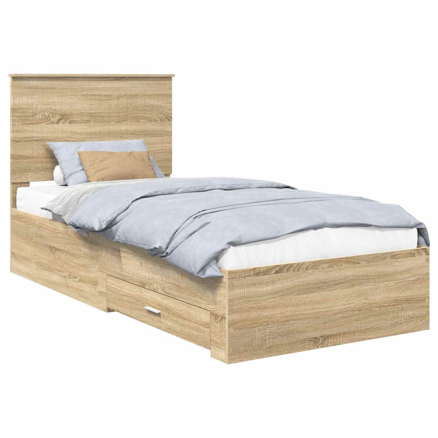 Bed Frame with Headboard Sonoma Oak 90 x 200 cm Engineered Wood