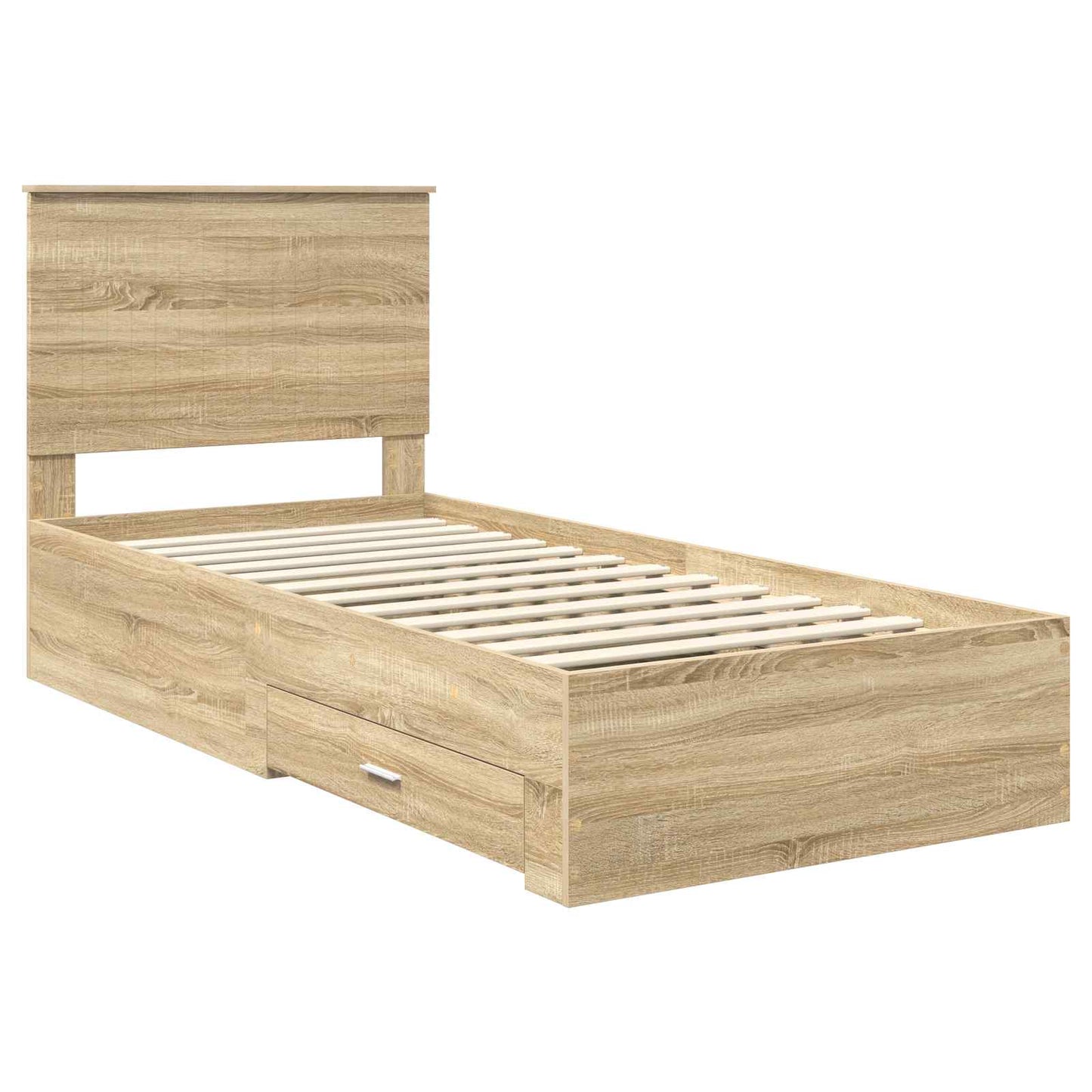 Bed Frame with Headboard Sonoma Oak 90 x 200 cm Engineered Wood