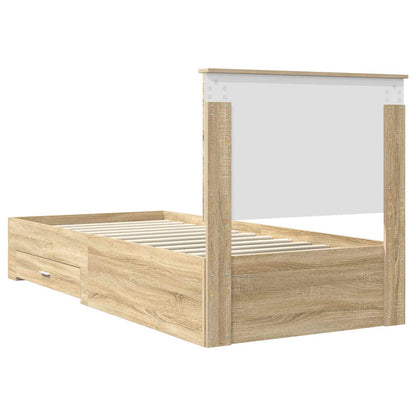 Bed Frame with Headboard Sonoma Oak 90 x 200 cm Engineered Wood