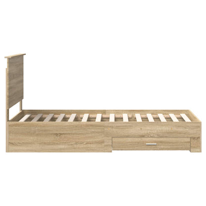 Bed Frame with Headboard Sonoma Oak 90 x 200 cm Engineered Wood