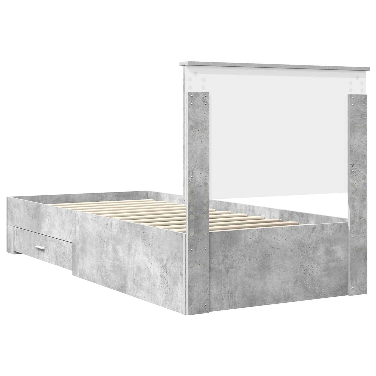 Bed Frame with Drawer Concrete Grey 90 x 200 cm Engineered Wood