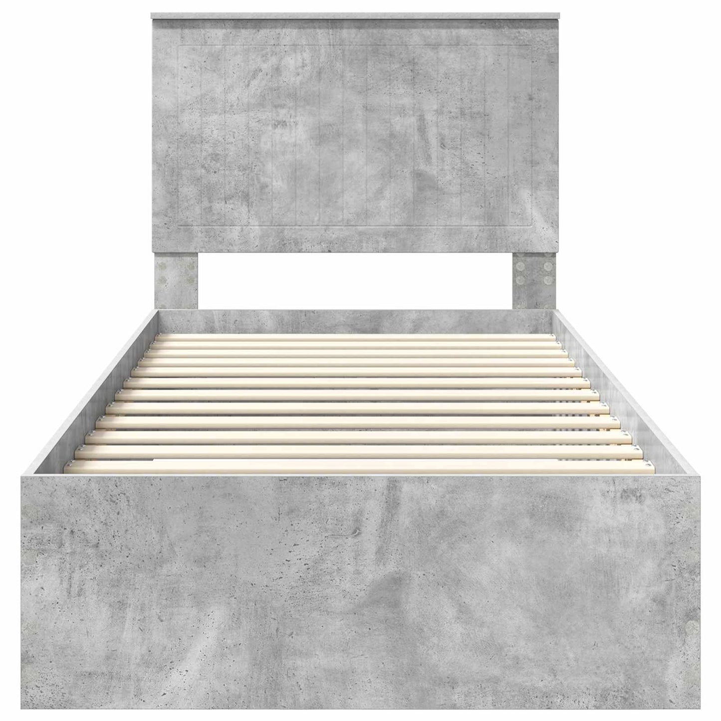 Bed Frame with Drawer Concrete Grey 90 x 200 cm Engineered Wood