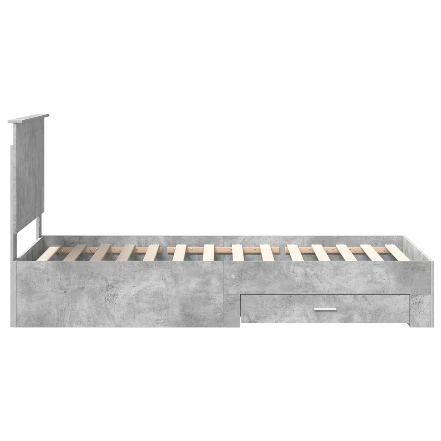 Bed Frame with Drawer Concrete Grey 90 x 200 cm Engineered Wood
