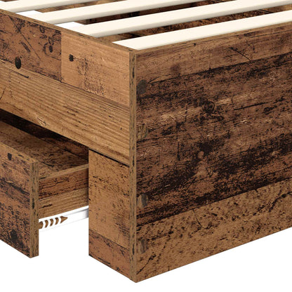 Bed Frame with Headboard Old Wood 90 x 200 cm Engineered Wood