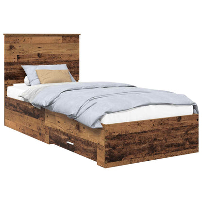 Bed Frame with Headboard Old Wood 90 x 200 cm Engineered Wood