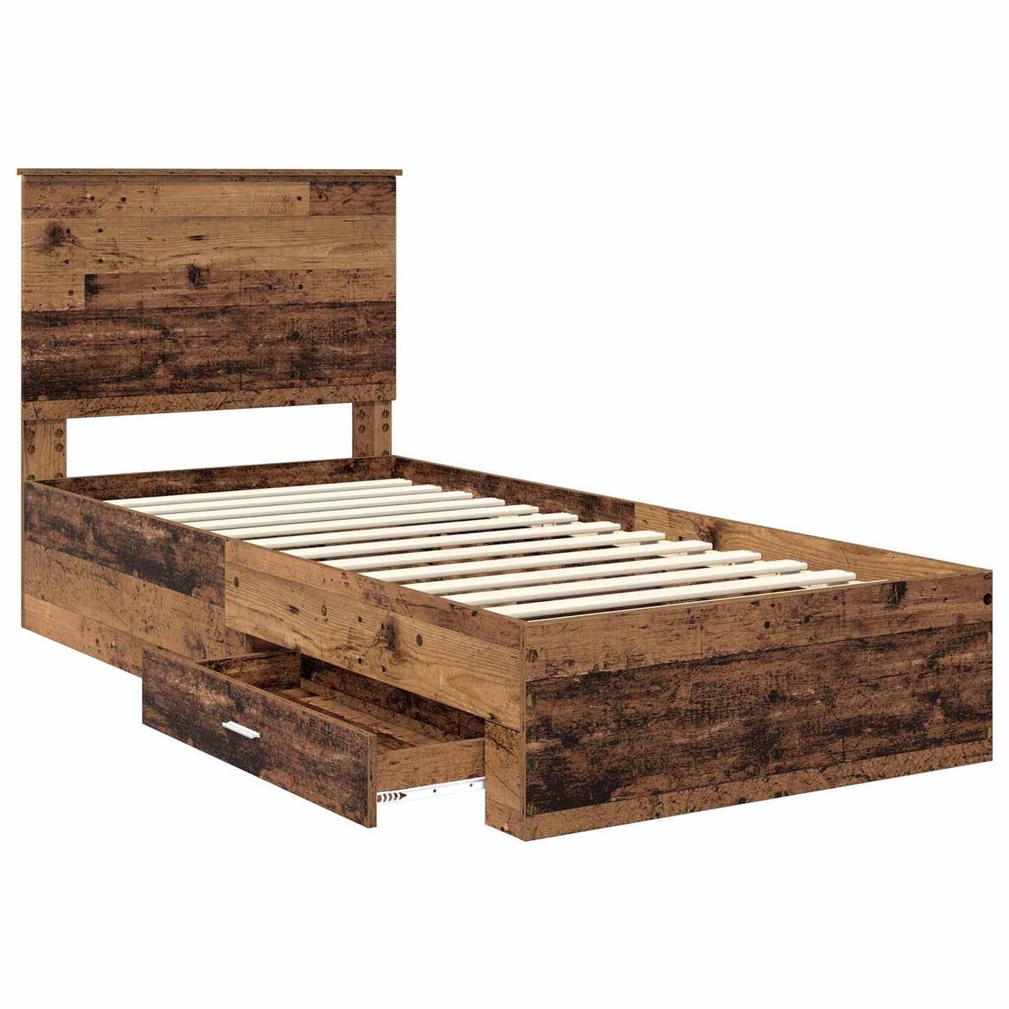 Bed Frame with Headboard Old Wood 90 x 200 cm Engineered Wood
