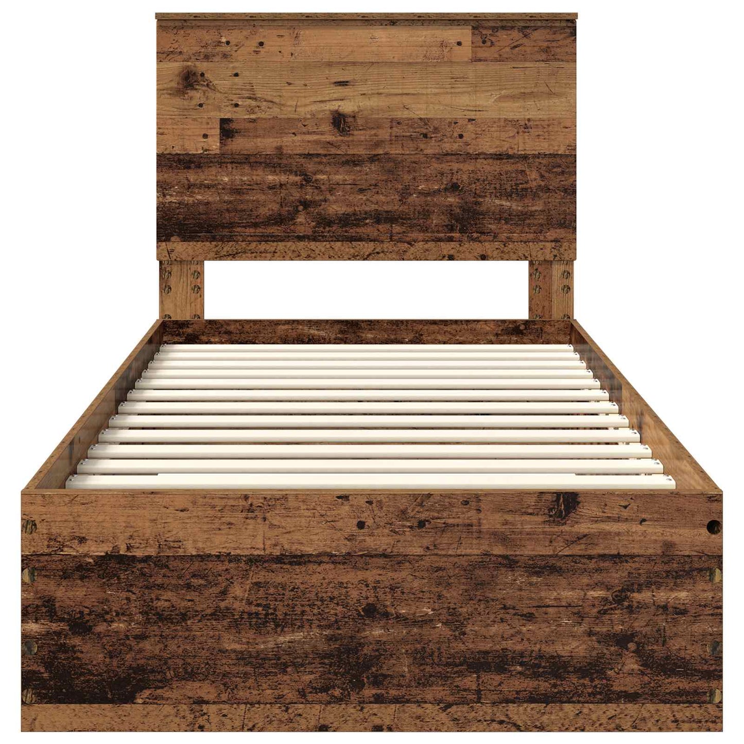 Bed Frame with Headboard Old Wood 90 x 200 cm Engineered Wood