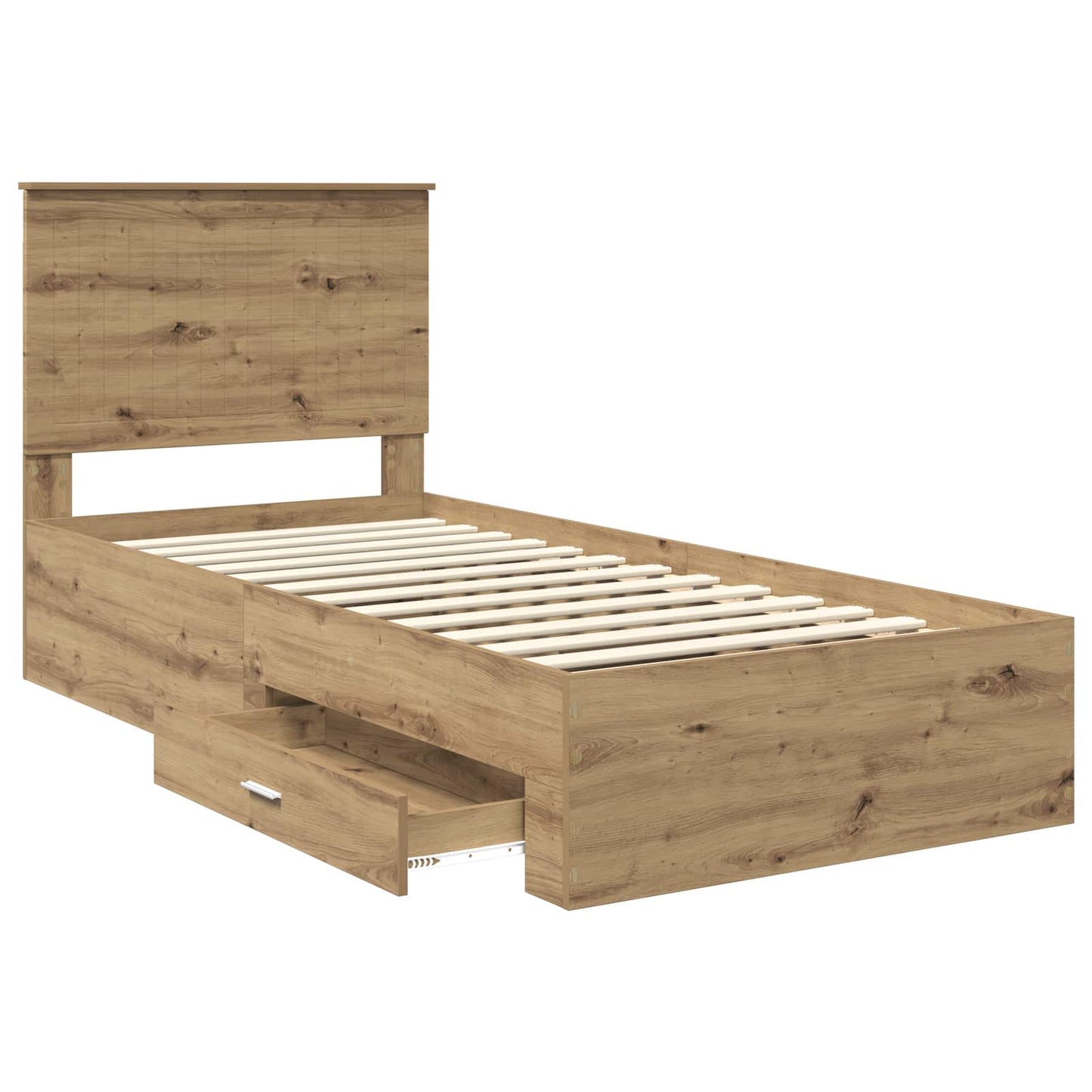 Bed Frame with Drawer Artisan Oak 90 x 200 cm Engineered Wood