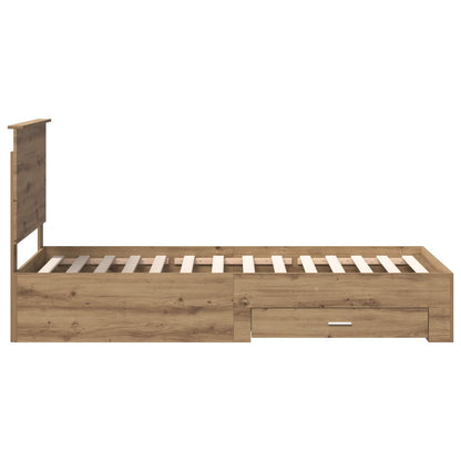 Bed Frame with Drawer Artisan Oak 90 x 200 cm Engineered Wood