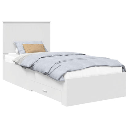 Bed Frame with Headboard White 90 x 190 cm Engineered Wood