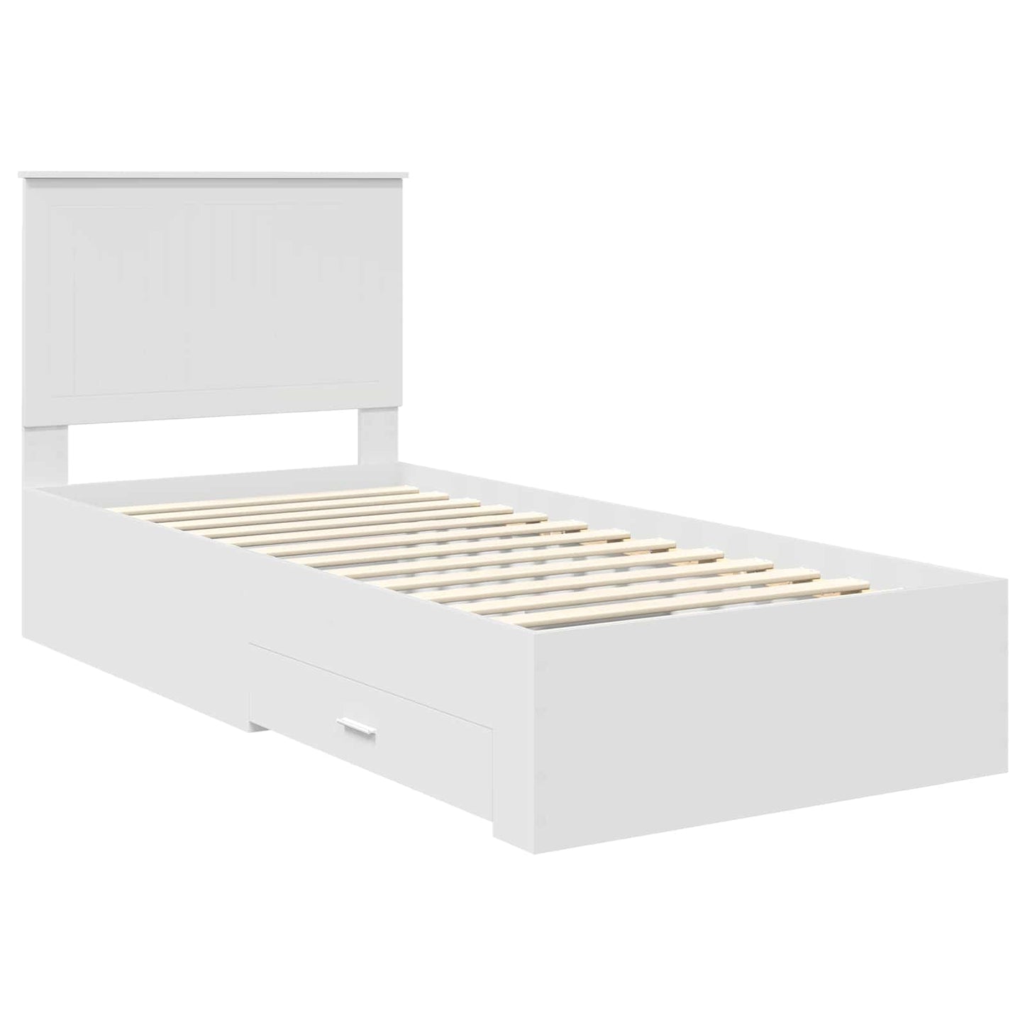 Bed Frame with Headboard White 90 x 190 cm Engineered Wood
