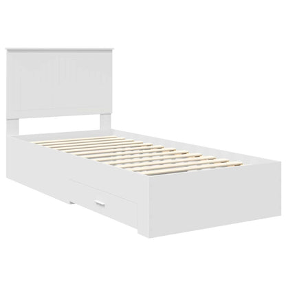 Bed Frame with Headboard White 90 x 190 cm Engineered Wood