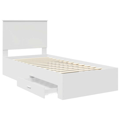 Bed Frame with Headboard White 90 x 190 cm Engineered Wood