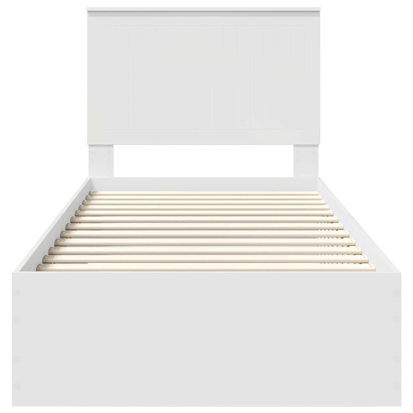 Bed Frame with Headboard White 90 x 190 cm Engineered Wood