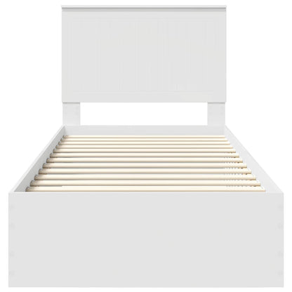 Bed Frame with Headboard White 90 x 190 cm Engineered Wood