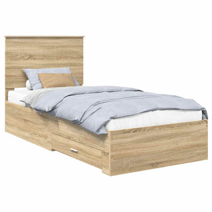 Bed Frame with Headboard Sonoma Oak 90 x 190 cm Engineered Wood