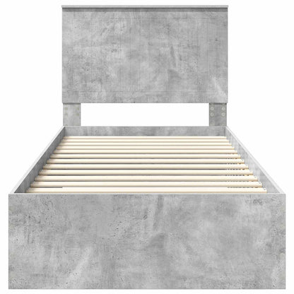 Bed Frame with Drawer Concrete Grey 90 x 190 cm Engineered Wood