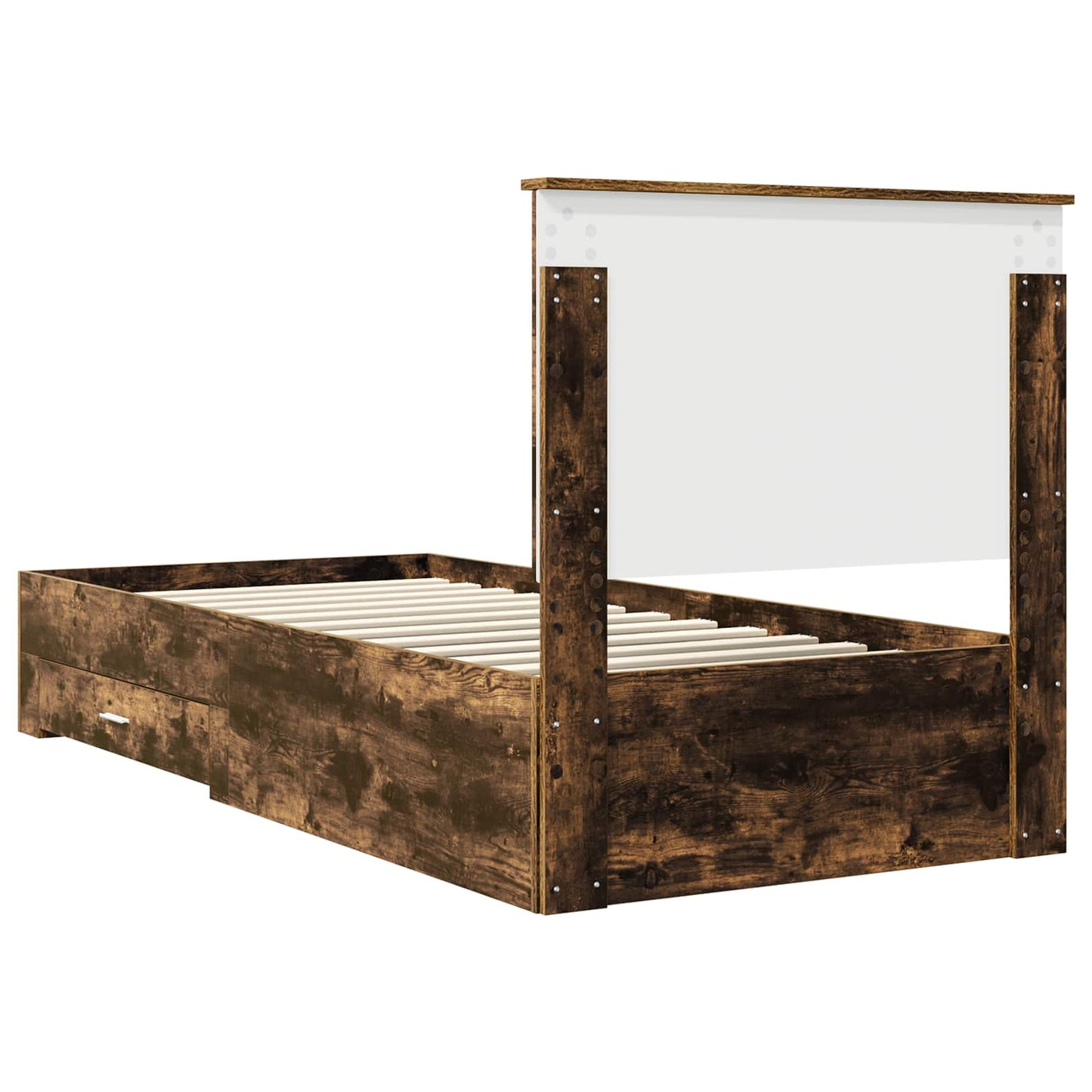 Bed Frame with Headboard Smoked Oak 90 x 190 cm Engineered Wood
