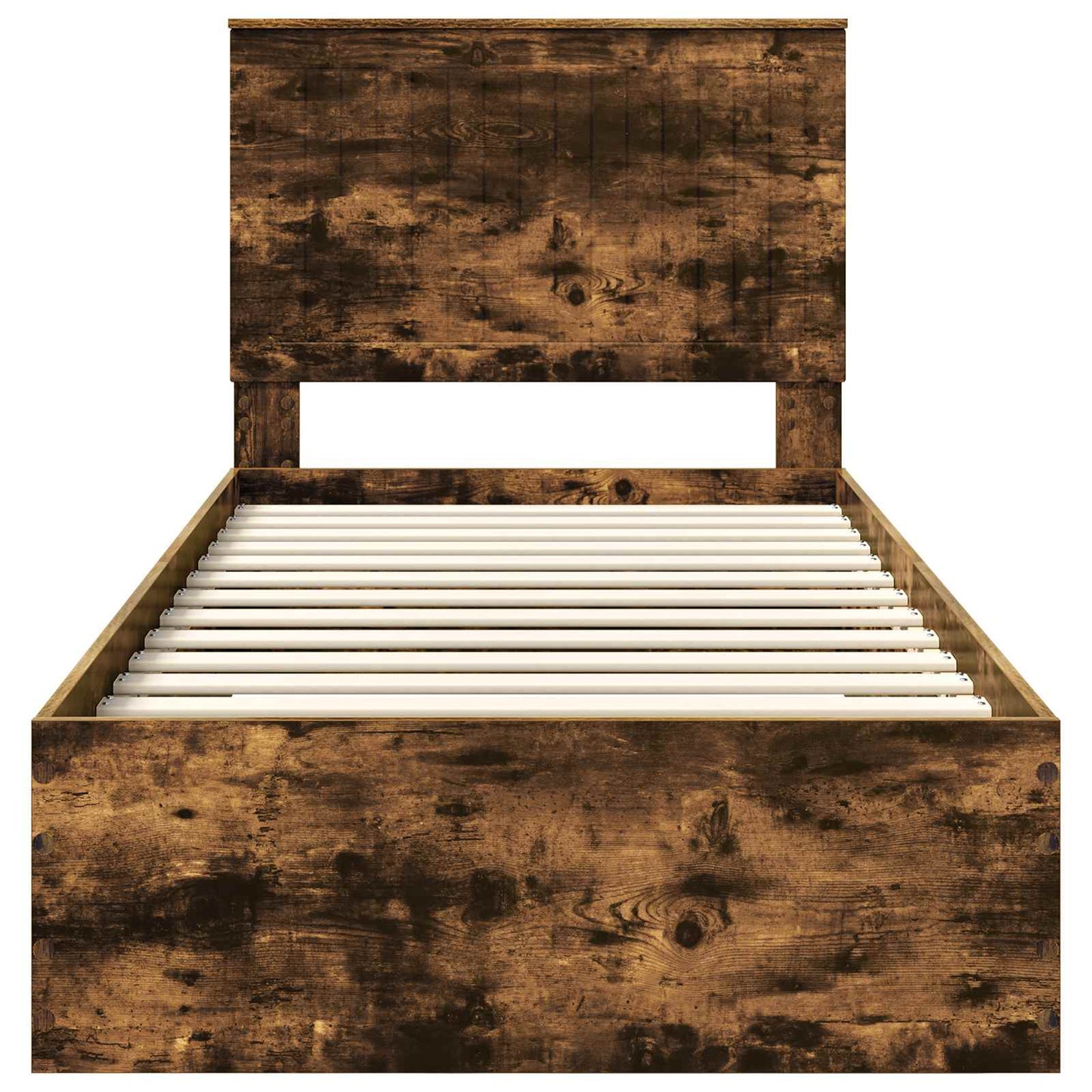 Bed Frame with Headboard Smoked Oak 90 x 190 cm Engineered Wood