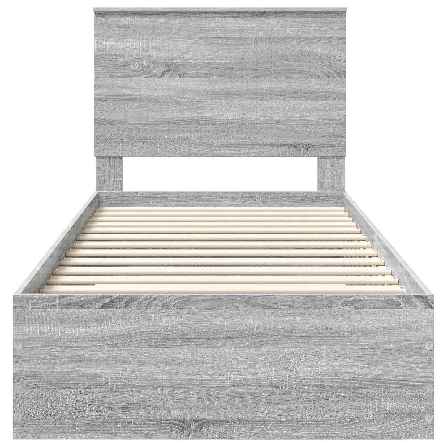 Bed Frame with Drawer Grey Sonoma 90 x 190 cm Engineered Wood