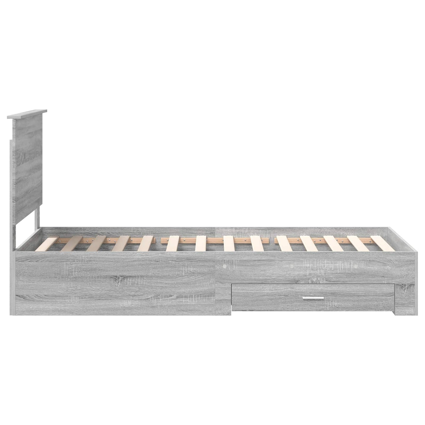 Bed Frame with Drawer Grey Sonoma 90 x 190 cm Engineered Wood
