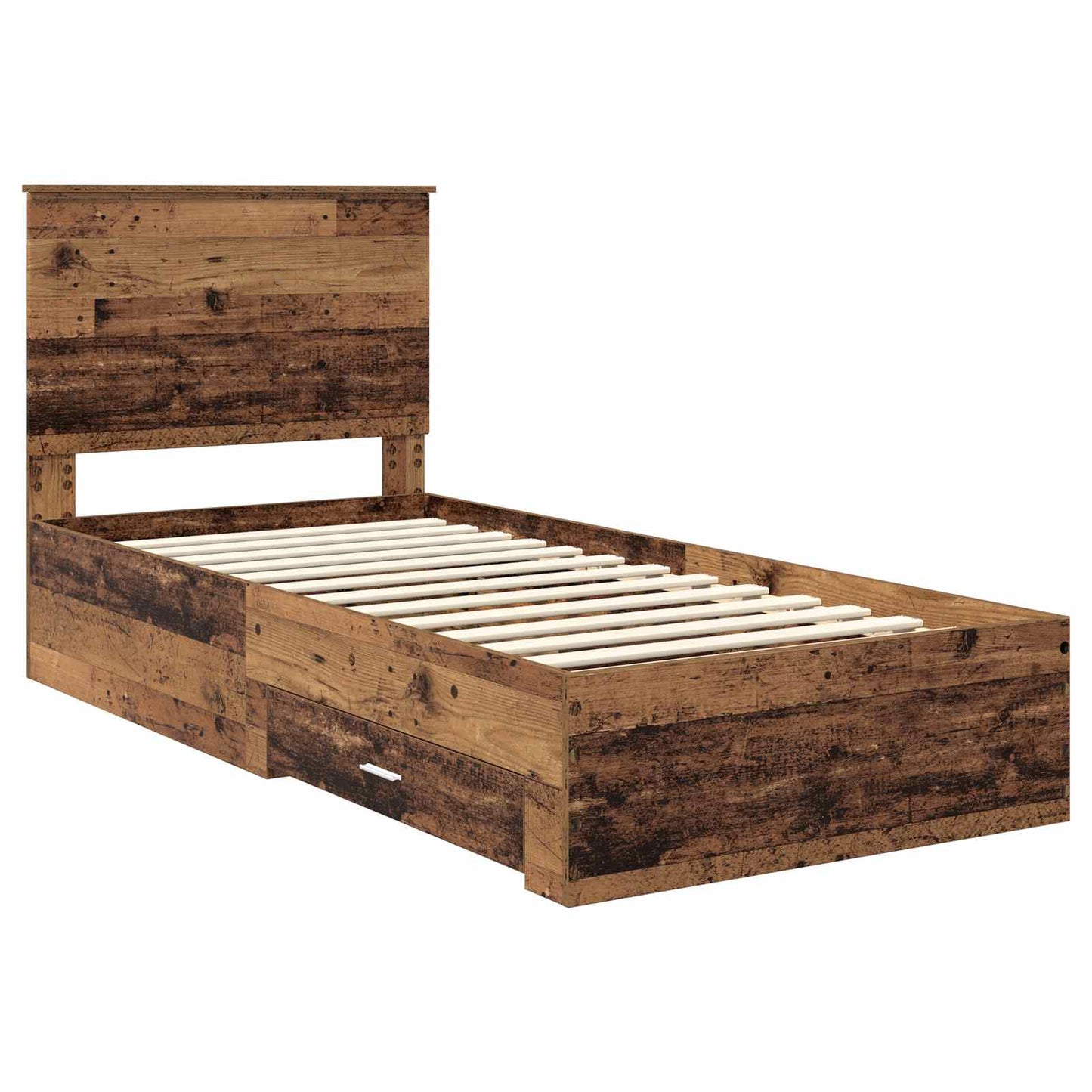 Bed Frame with Headboard Old Wood 90 x 190 cm Engineered Wood