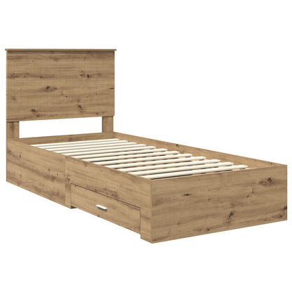 Bed Frame with Drawer Artisan Oak 90 x 190 cm Engineered Wood