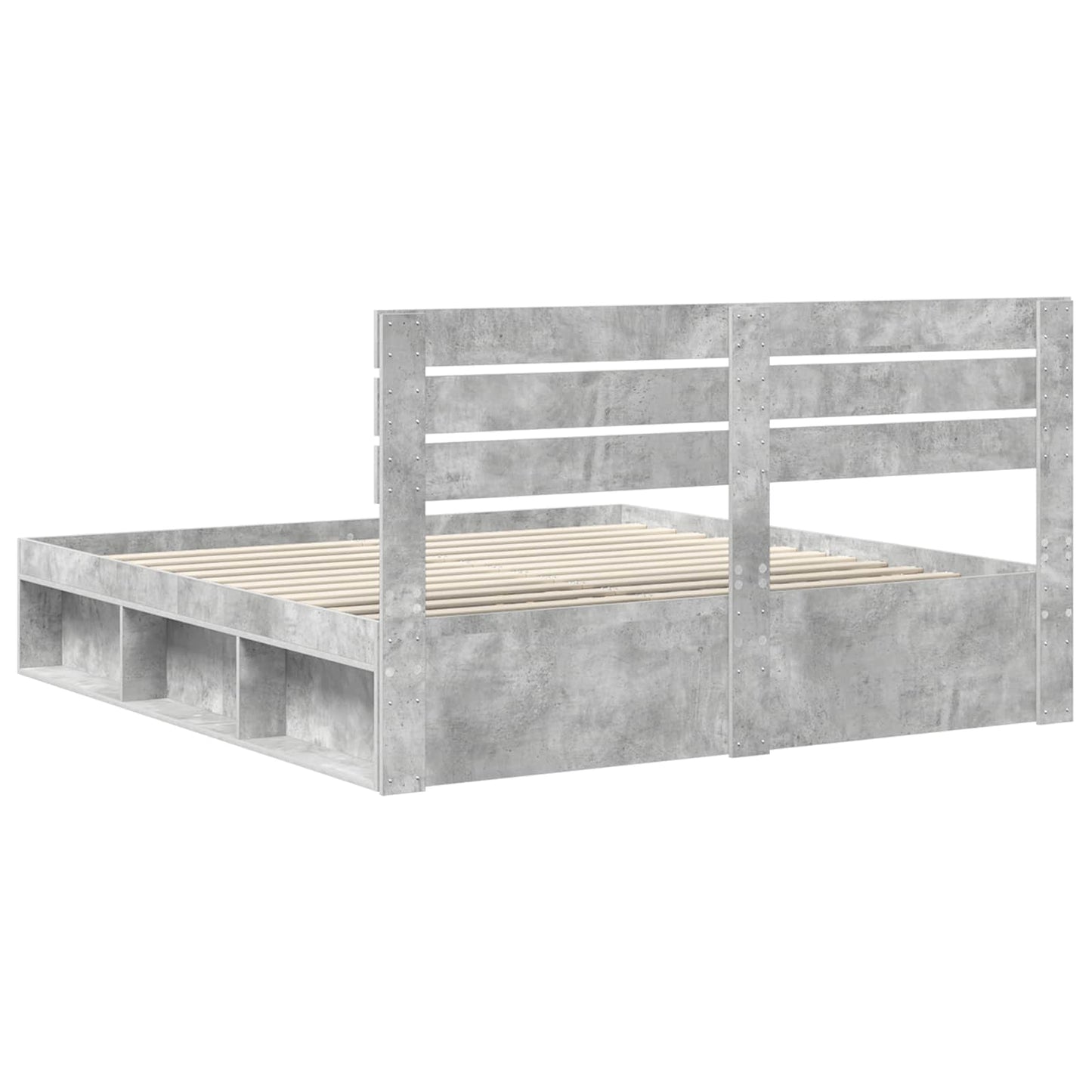 Bed Frame with Headboard Concerte 200 x 200 cm Solid Pine Wood