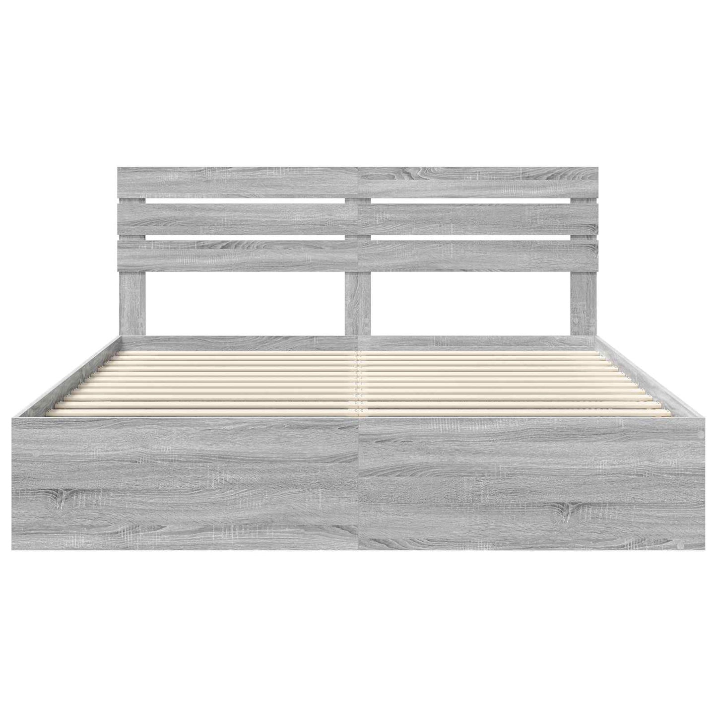 Bed Frame Grey Sonoma 200 x 200 cm Solid Pine Wood