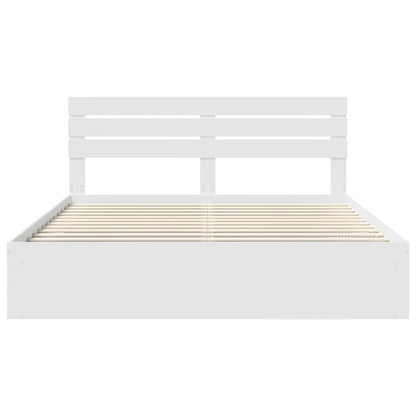 Bed Frame with Headboard White 180 x 200 cm Solid Pine Wood