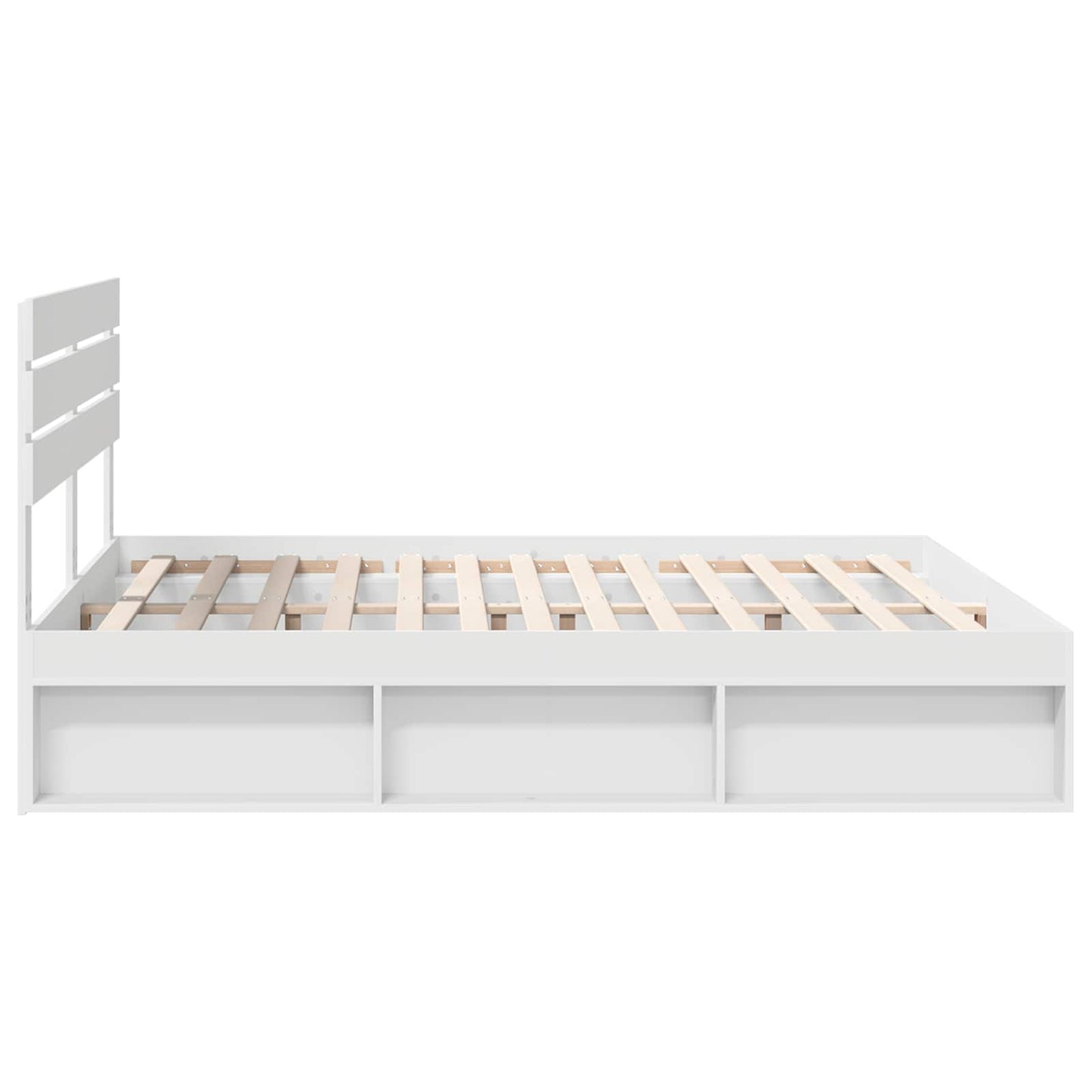 Bed Frame with Headboard White 180 x 200 cm Solid Pine Wood