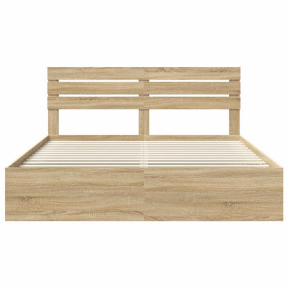 Bed Frame with Headboard Sonoma 180 x 200 cm Solid Pine Wood