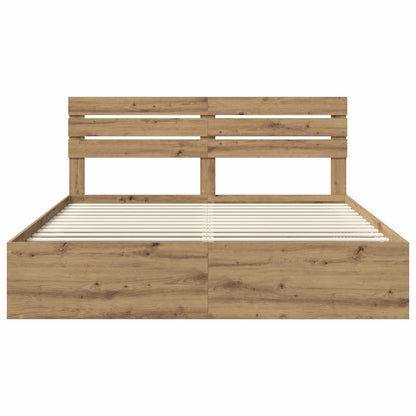 Bed Frame Artisian Oak 180 x 200 cm Solid Pine Wood