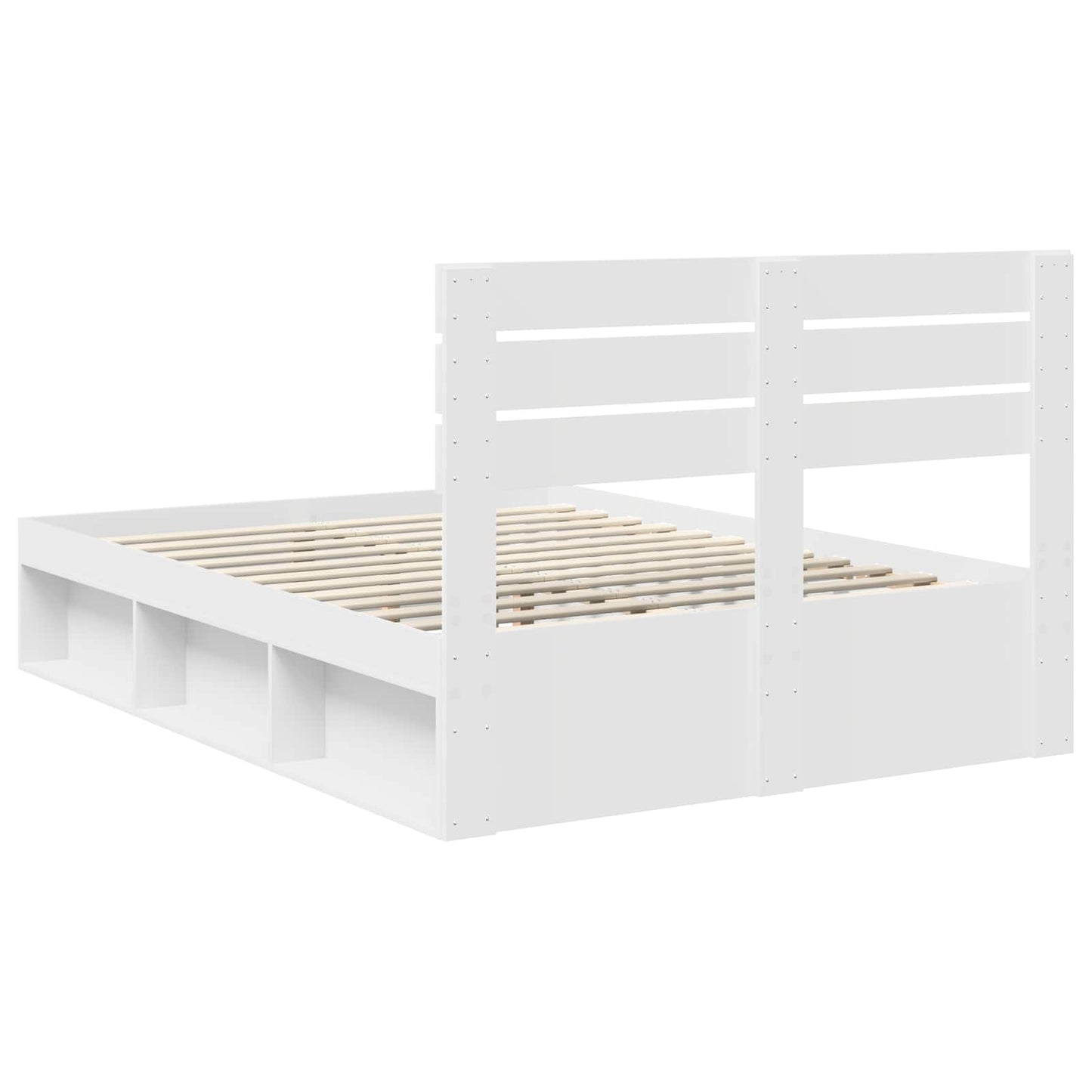 Bed Frame with Headboard White 160 x 200 cm Solid Pine Wood