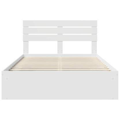 Bed Frame with Headboard White 160 x 200 cm Solid Pine Wood