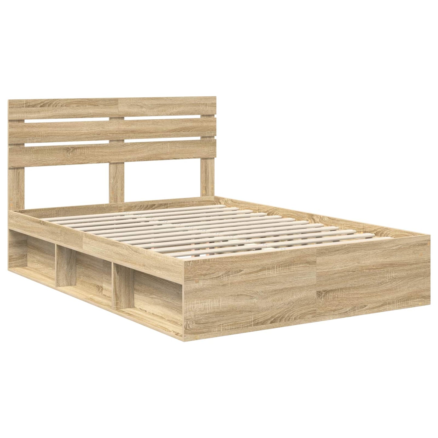 Bed Frame with Headboard Sonoma 160 x 200 cm Solid Pine Wood