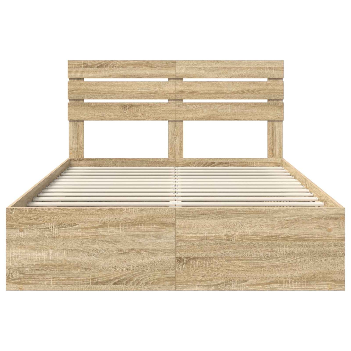 Bed Frame with Headboard Sonoma 160 x 200 cm Solid Pine Wood