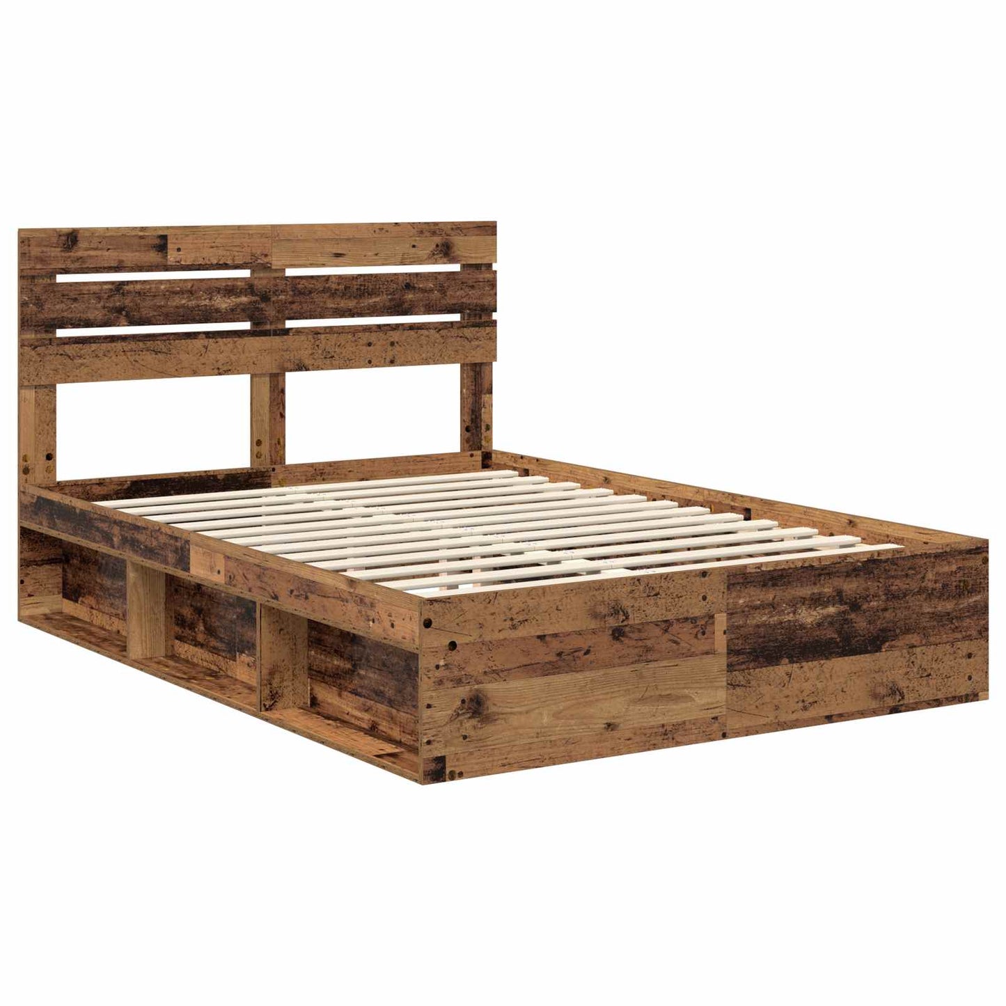Bed Frame with Headboard Old Wood 160 x 200 cm Solid Pine Wood