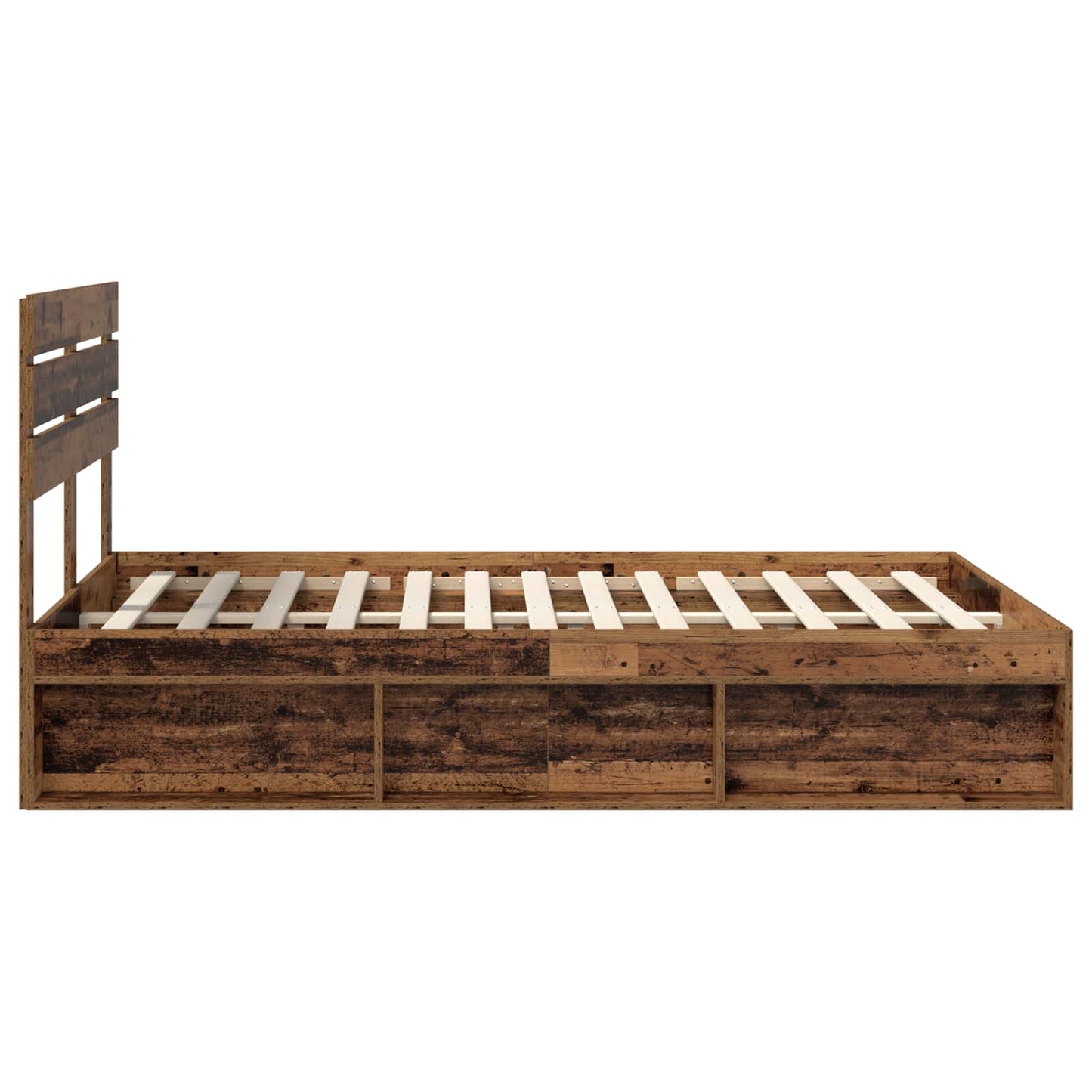 Bed Frame with Headboard Old Wood 160 x 200 cm Solid Pine Wood