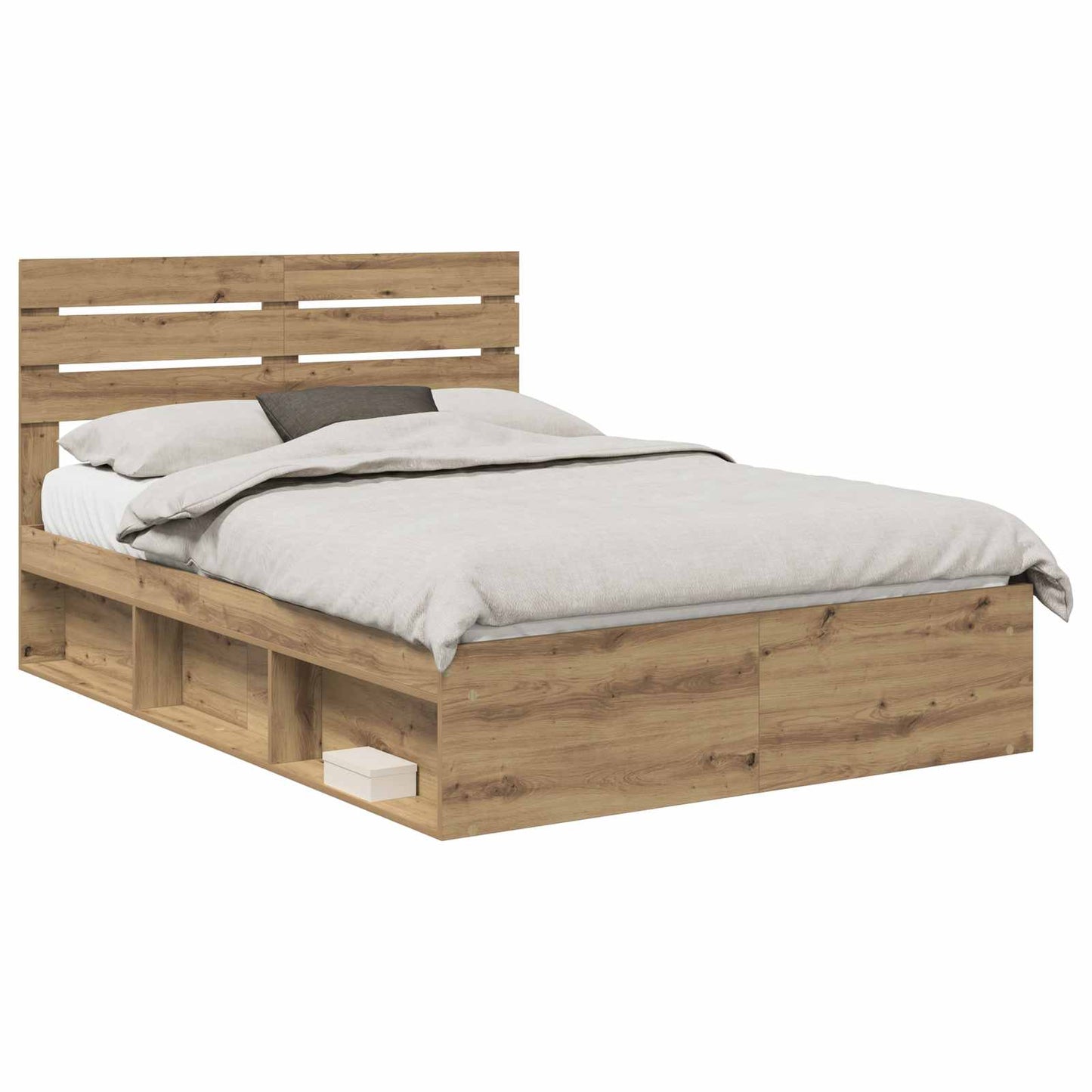 Bed Frame Artisian Oak 160 x 200 cm Solid Pine Wood